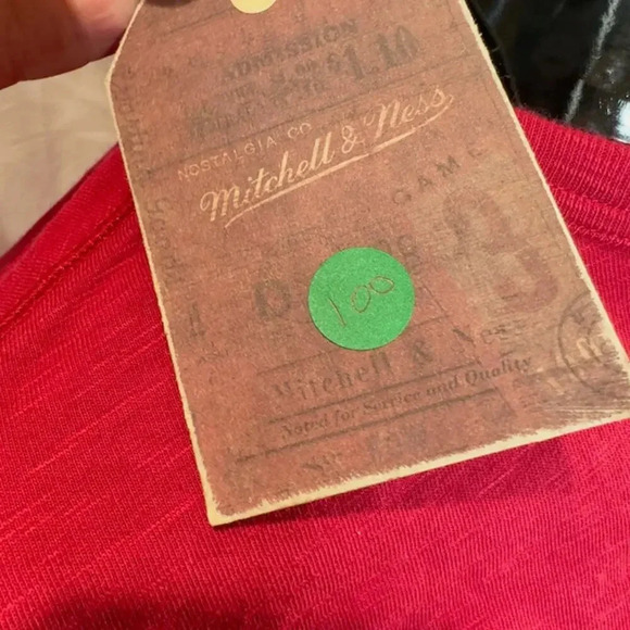 NEW Mitchell & Ness NFL Arizona Cardinals Henley Long Sleeve T-Shirt Red Mens L - Picture 9 of 9